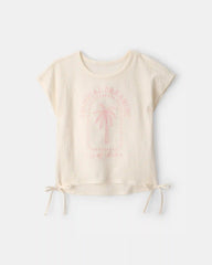 Girls 'Tropical Dreaming' Crinkle Top - Cream
