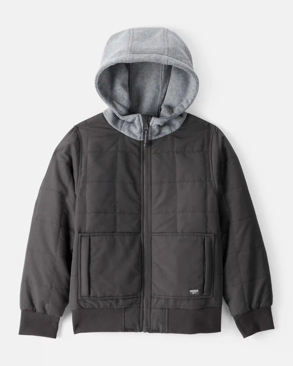 Boys Midweight Bomber Jacket - Black/Grey