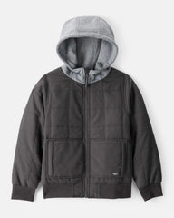 Boys Midweight Bomber Jacket - Black/Grey
