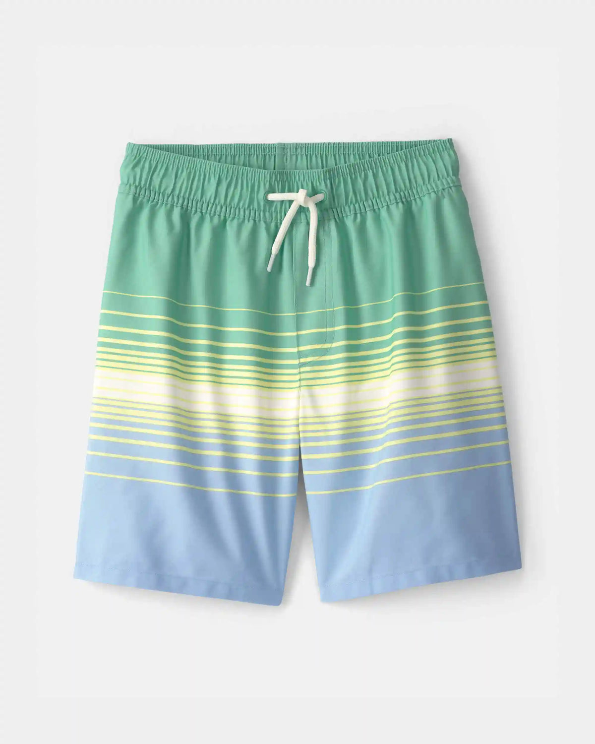 Boys Striped Swim Trunks - Green/Blue