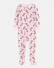 Baby Girl Disney© Minnie Mouse Snug Fit Cotton Footie 1-Piece Pajamas - Pink