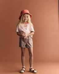 Toddler Girl Relaxed Graphic Tee in Big Top Print - Light Pink