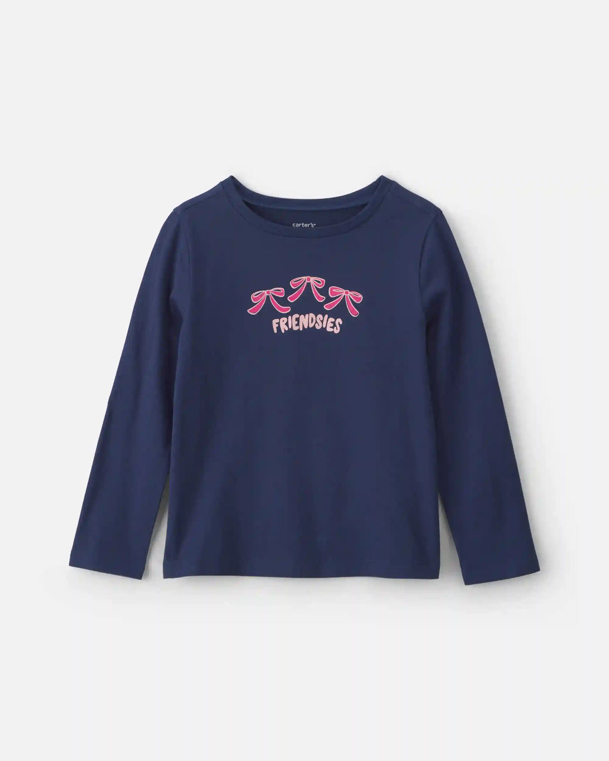 Girls 'Friendsies' Long-Sleeve Graphic Tee - Navy Blue