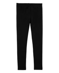 Girls Cotton Stretch Leggings - Black