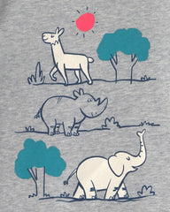 Toddler Boy Zoo Animal Graphic Tee - Grey