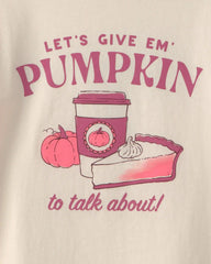Girls Pumpkin Long-Sleeve Graphic Tee - Cream