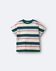 Toddler Dolman Tee in Stripes - Green/Cream