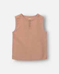 Toddler Boy Henley Tank - Light Brown
