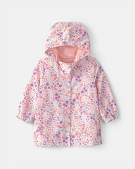 Baby Girl Floral Raincoat - Pink