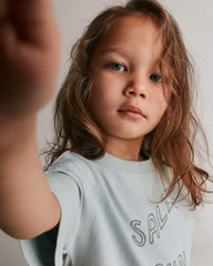 Toddler 'Salty Sun Socials' Premium Relaxed Graphic Tee - Light Blue