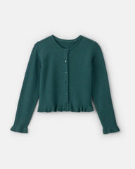 Girls Cardigan Sweater - Green