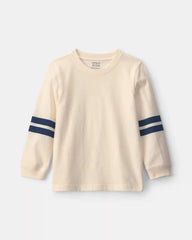 Toddler Boy Striped Long-Sleeve Tee - Cream/Navy Blue