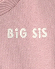 Toddler Girl Organic Cotton Big Sis Pullover