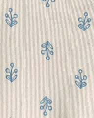 Toddler Girl Floral Ribbed Tee - Ivory