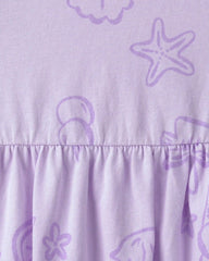 Toddler Girl Sea Animal Sleeveless Dress - Purple
