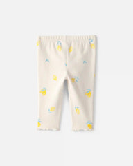 Baby Girl Lemon Rib Pants - Ivory