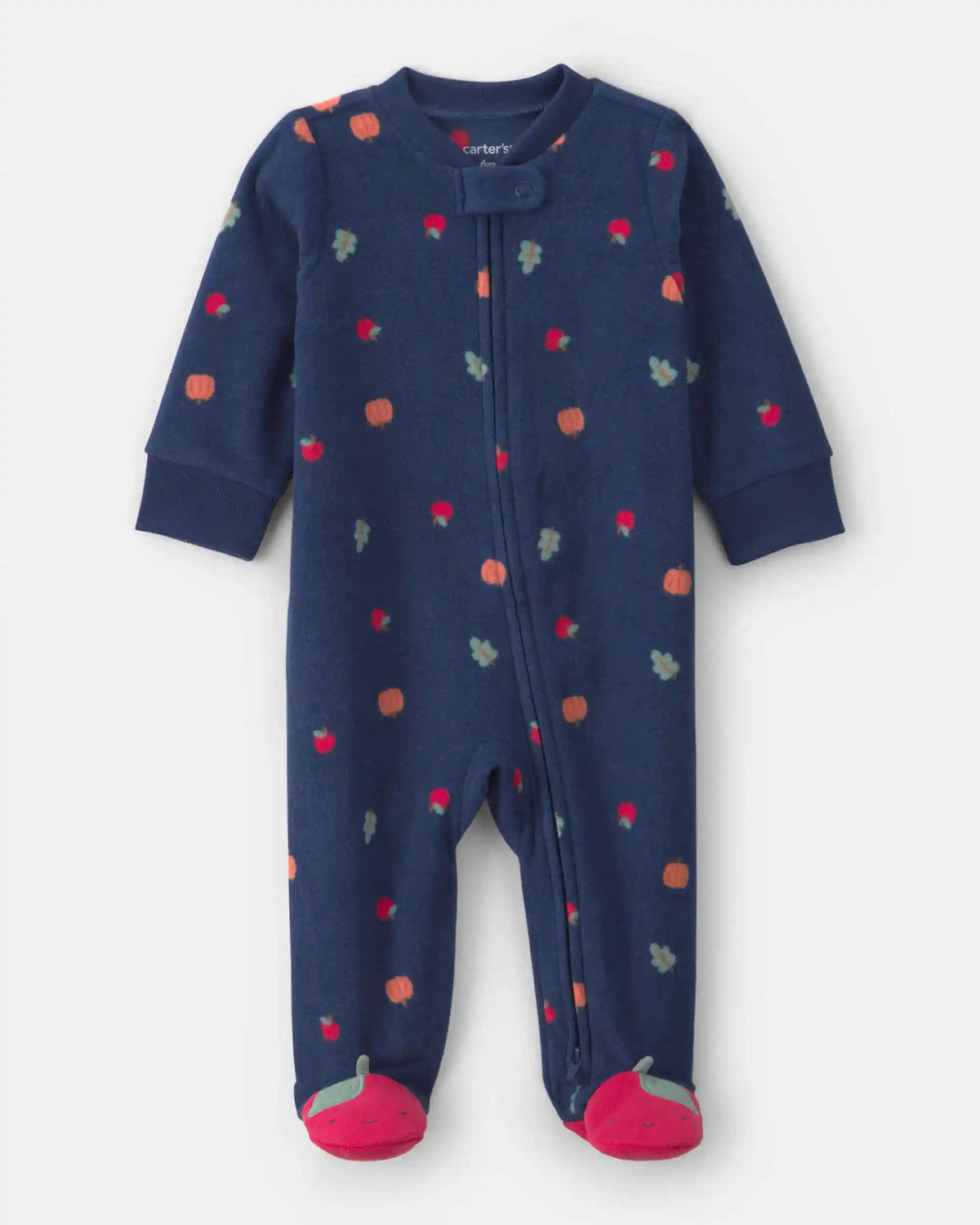Baby Girl Fruit Fleece 2-Way Zip Sleep & Play Pajamas - Blue