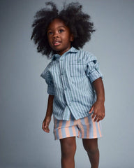 Toddler City Park™ Short in Stripes - Blue/Pink