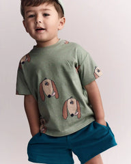Toddler Dog Relaxed Graphic Tee - Green