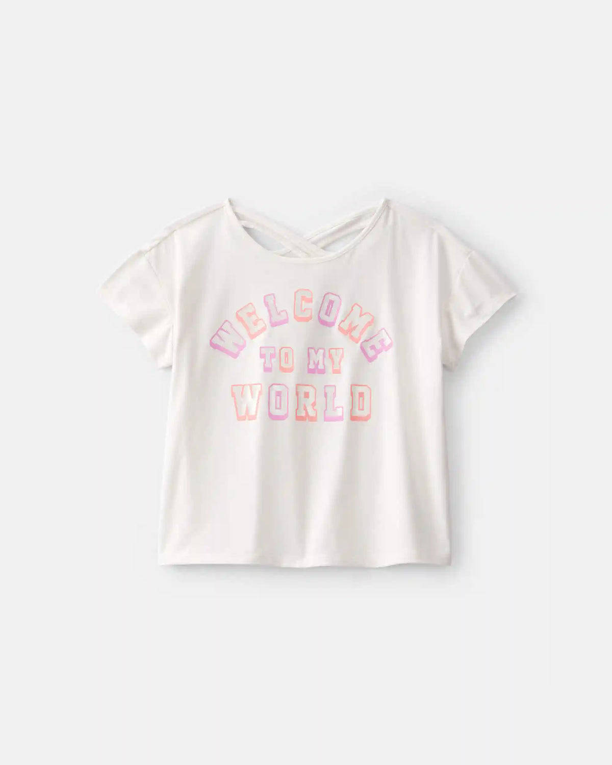 Girls 'Welcome to My World' Active Top - White