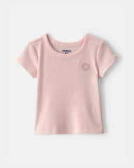 Baby Girl OshKosh Logo Ribbed Tee - Pink