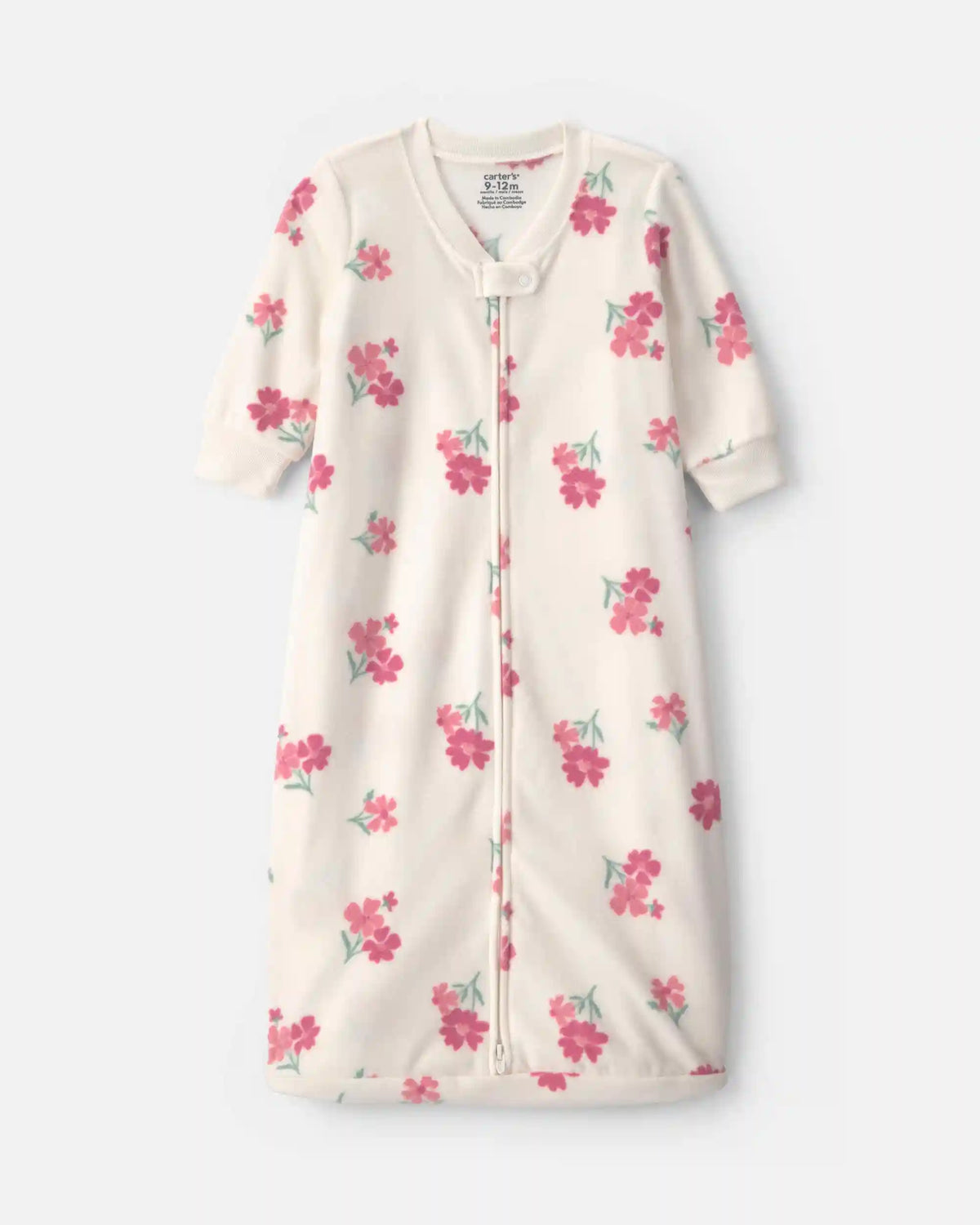 Baby Girl Floral Fleece Sleep Bag - Cream
