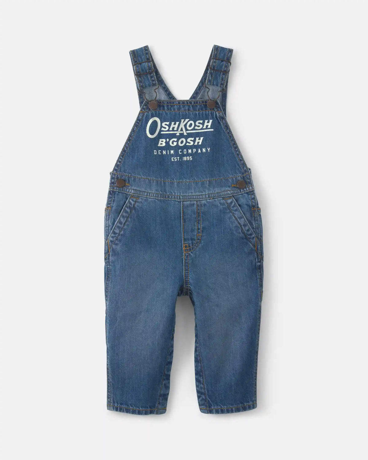 Baby Logo Denim Overalls - Dark Wash