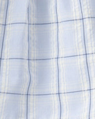 Baby Girl 3-Piece Plaid Hat, Top & Short Set - Blue