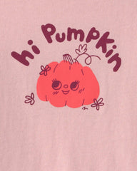 Toddler Girl Halloween 'Hi Pumpkin' Graphic Tee - Pink