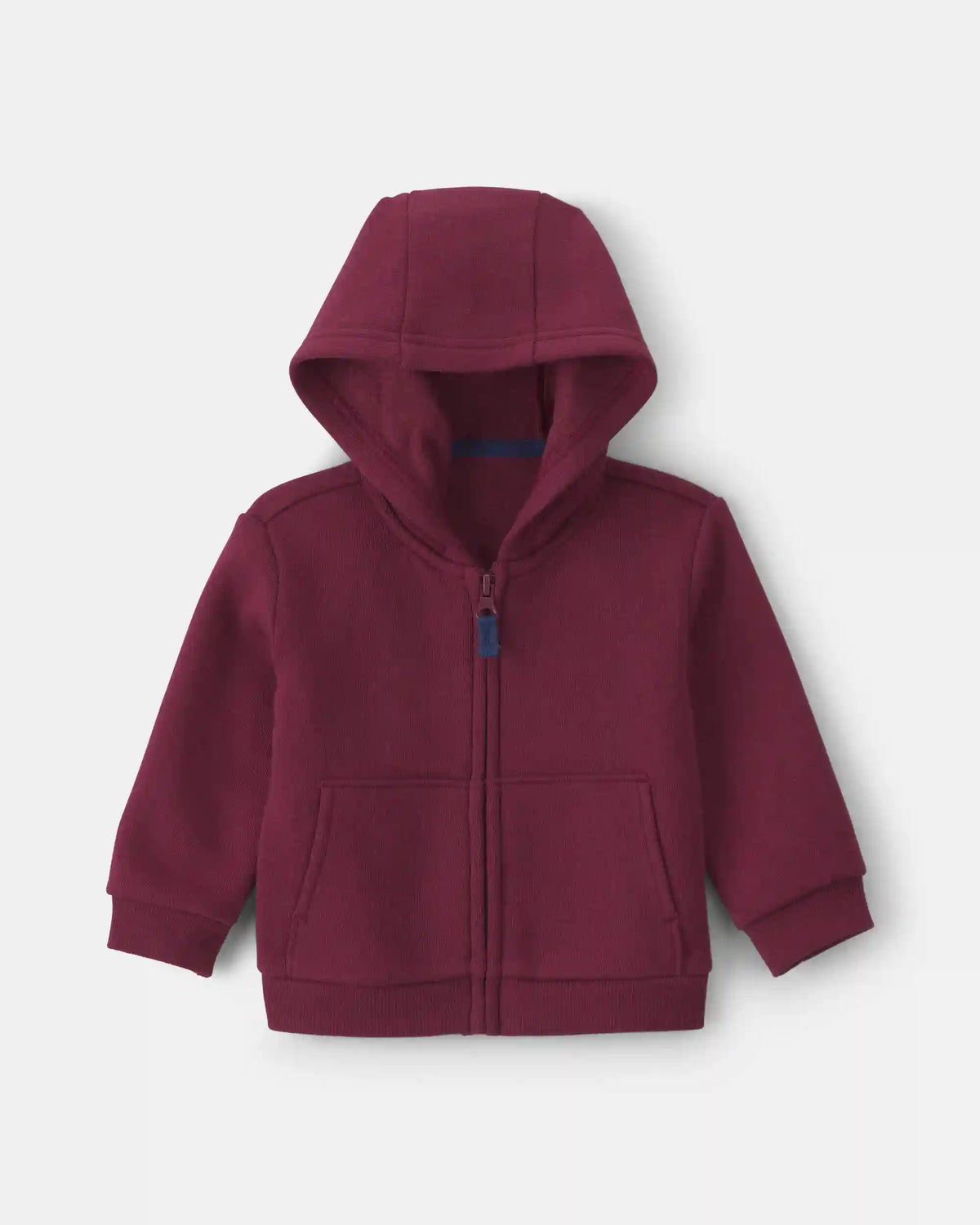 Baby Boy Fleece Zip-Up Hoodie - Burgundy