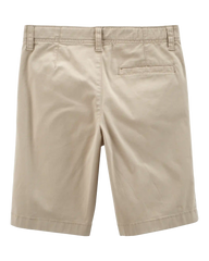 Boys Stretch Chino Uniform Shorts - Khaki