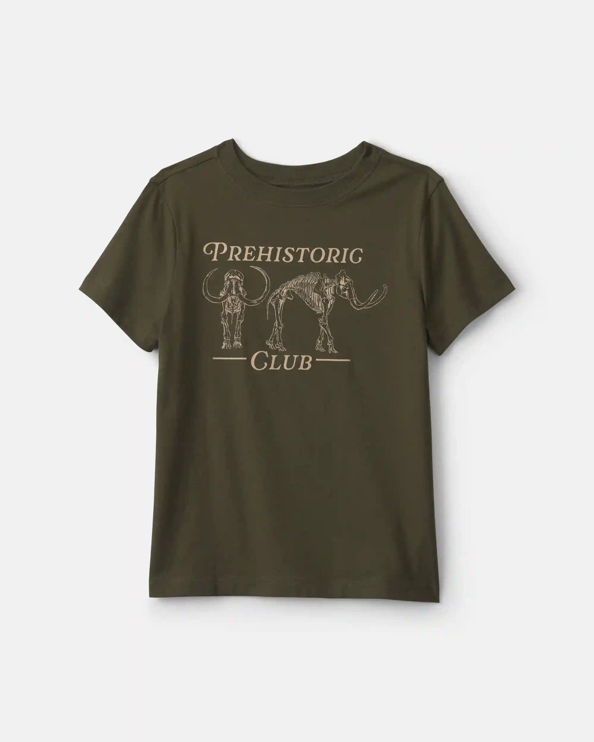 Boys 'Prehistoric Club' Graphic Tee - Olive Green