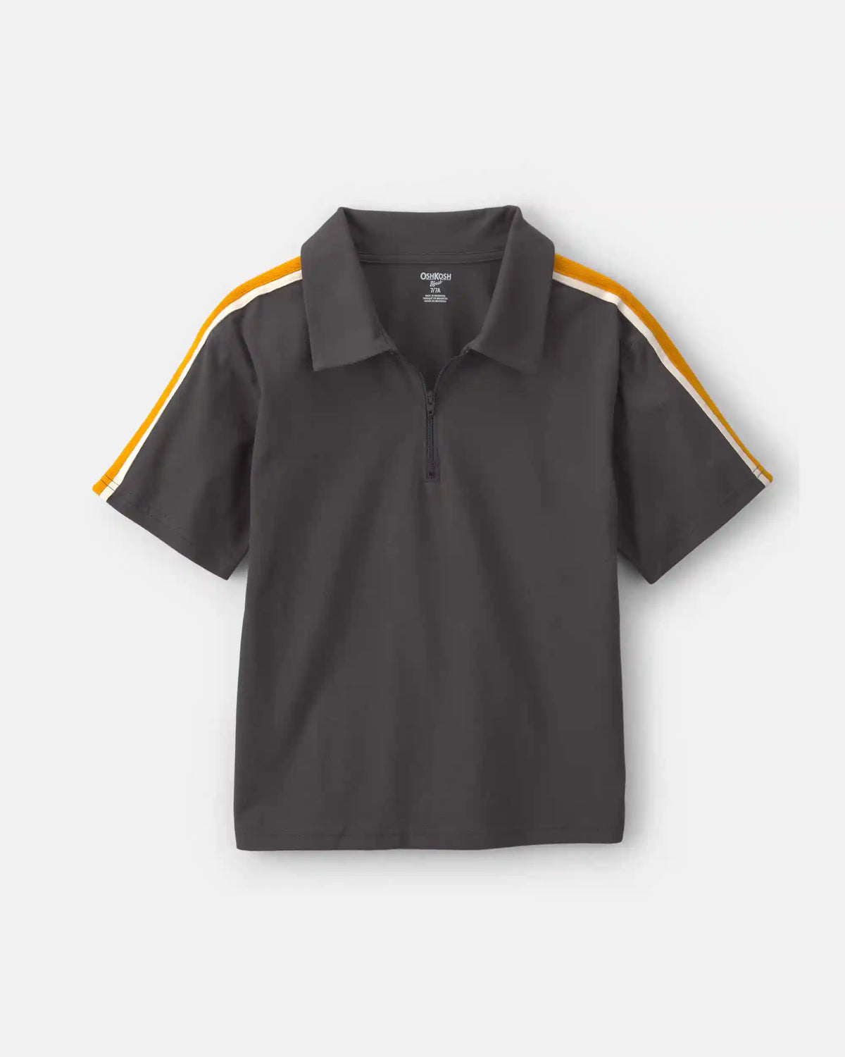 Boys Striped Polo Shirt - Grey