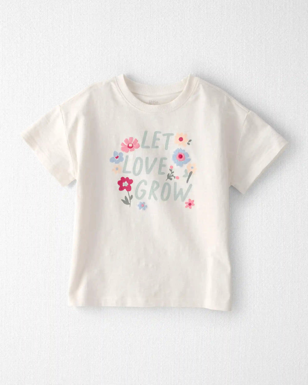 Girls Organic Cotton 'Let Love Grow' Boxy Tee