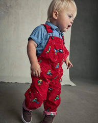 Baby Bear Corduroy Overalls - Red