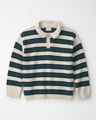 Boys Organic Cotton Sweater Knit Polo in Stripes