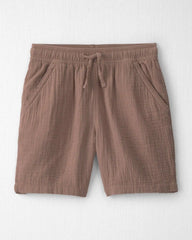Boys 2-Piece Organic Cotton Gauze Embroidered Top & Short Set