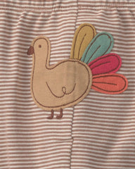 Baby 2-Piece 'Baby's First Thanksgiving' Top & Pant Set - Brown/Cream