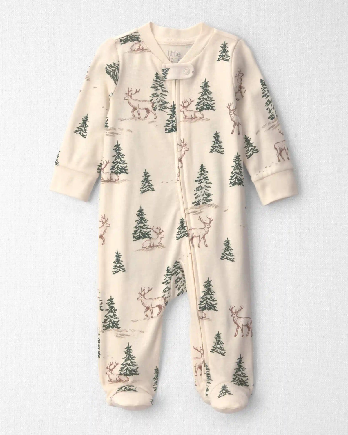 Baby Organic Cotton Sleep & Play Pajamas in Reindeer Forest