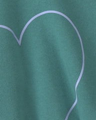 Girls Heart Fleece Pullover Sweatshirt - Green