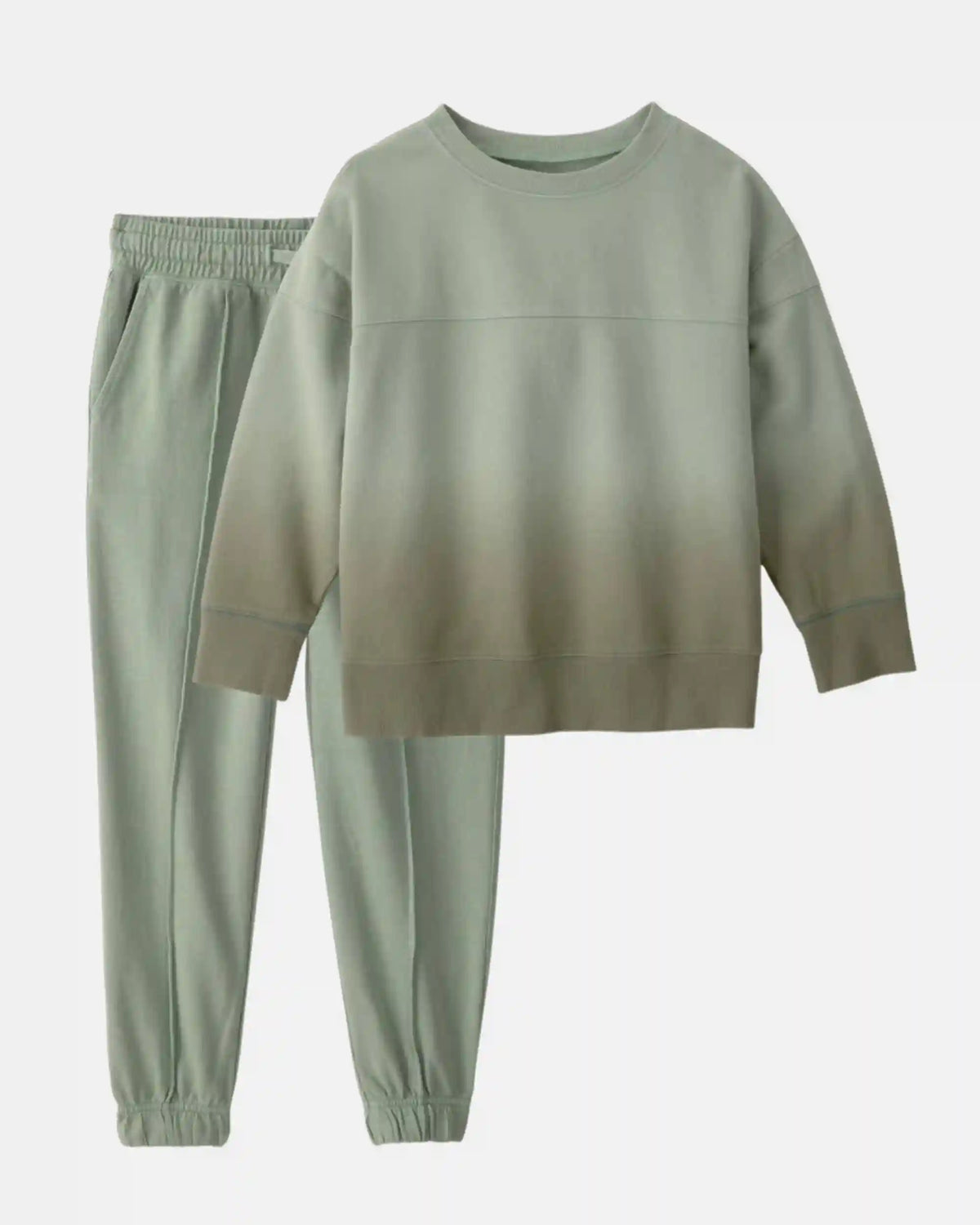 Boys 2-Piece Ombre French Terry Pullover & Pant Set - Green