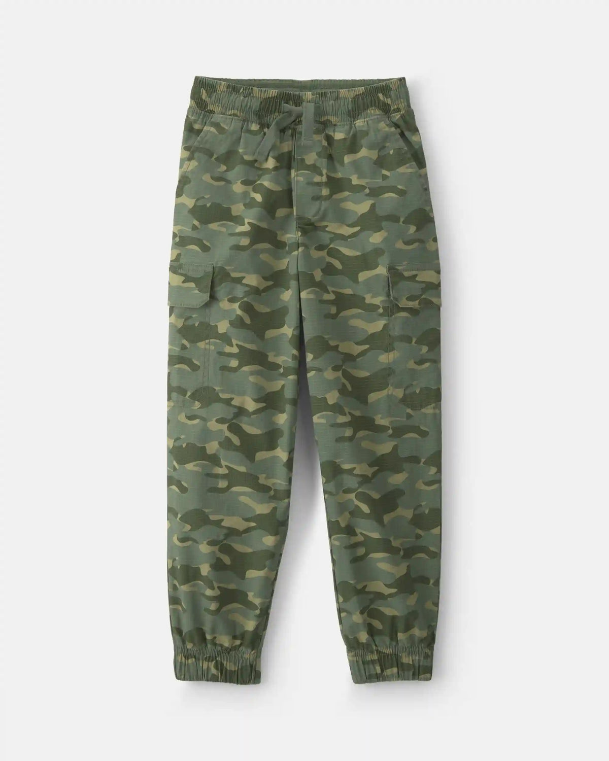 Boys Camo Cargo Joggers - Olive Green