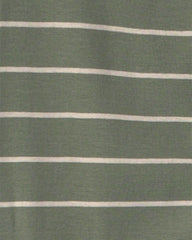 Boys 4-Piece 'Bearly Tired' 100% Cotton Snug Fit Pajama Set - Green/Cream