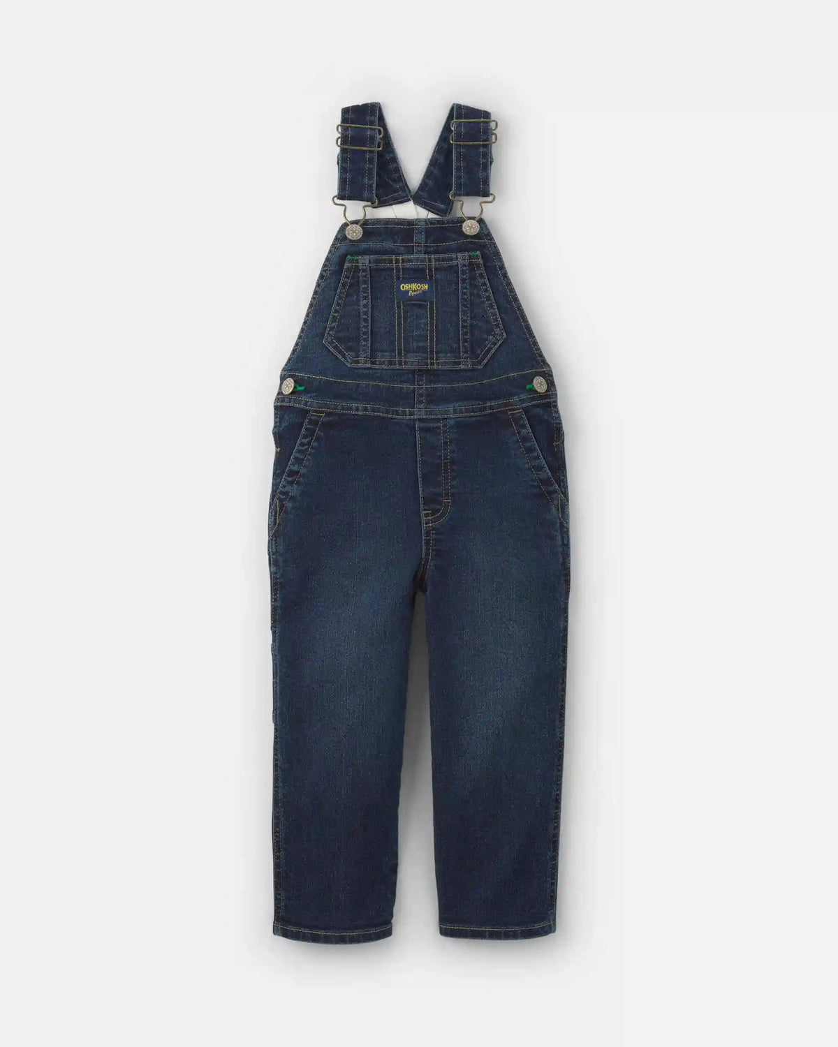 Toddler Elastic Strap Denim Overalls - Dark Wash