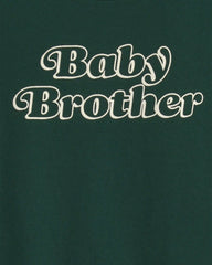 Baby Boy 'Baby Brother' Long-Sleeve Graphic Bodysuit - Green