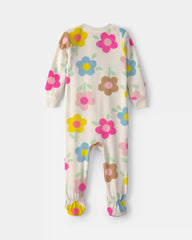 Baby Girl 1-Piece Floral 2-Way Zip DreamPlush Snug Fit Footed Pajama