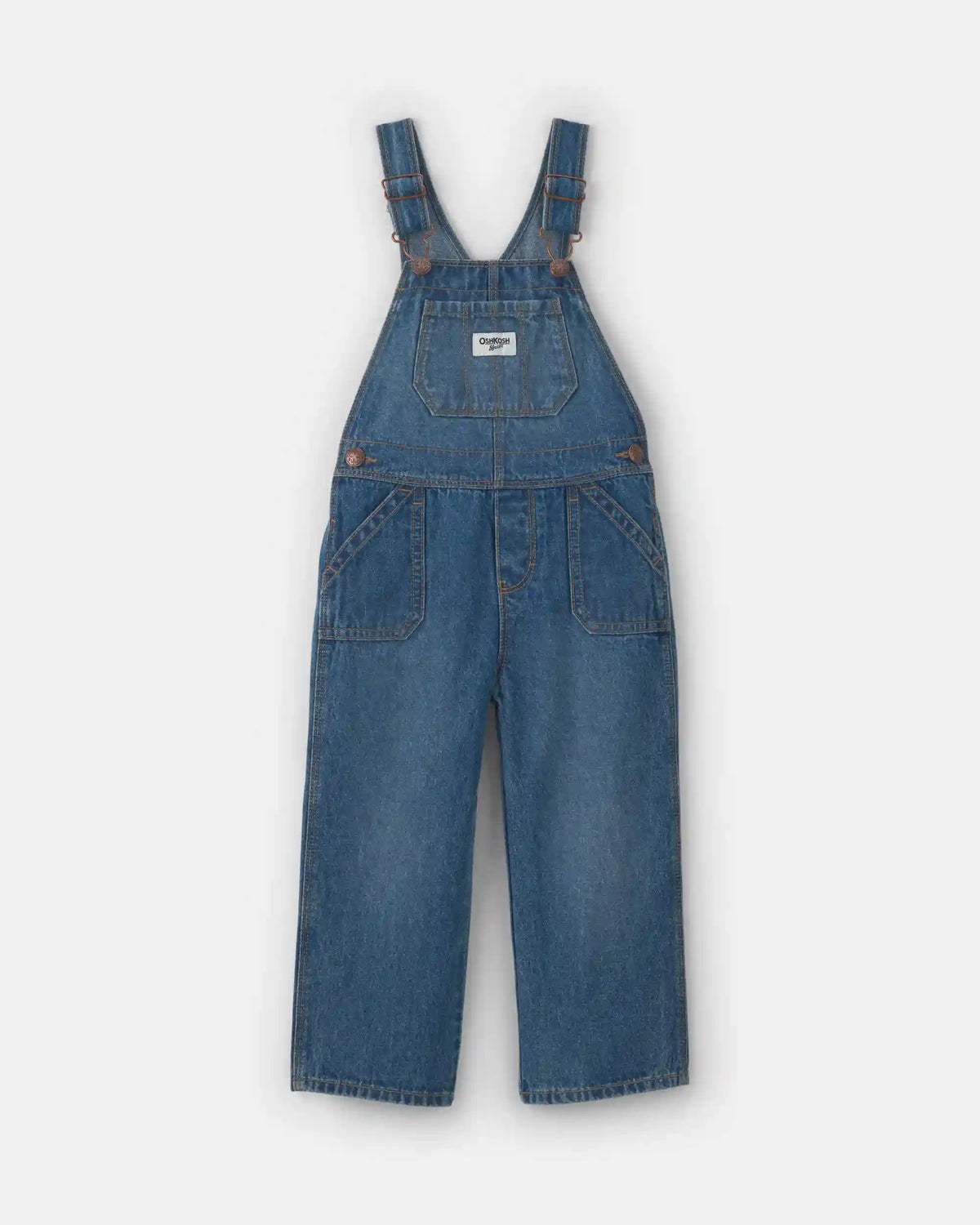 Toddler Girl Wide-Leg Overalls - Medium Wash