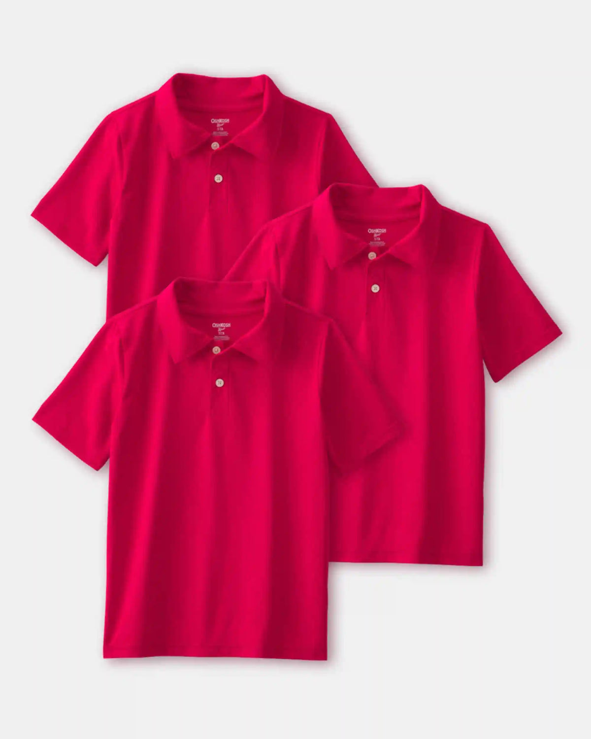 Boys 3-Pack Uniform Active Polo Shirts - Red