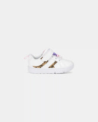 Baby Girl Every Step® First Walker Leopard Charm Sneakers - White