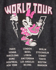 Girls Disney© Minnie Mouse Music Short-Sleeve Graphic Tee - Black/Pink